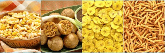 Indian snacks and namkeen spread